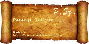 Petényi Szilvia névjegykártya