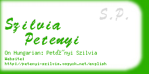 szilvia petenyi business card